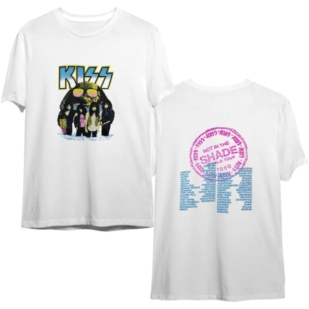 KISS 19 Hot In The Shade Tour Dates Shirt 2 Sided
